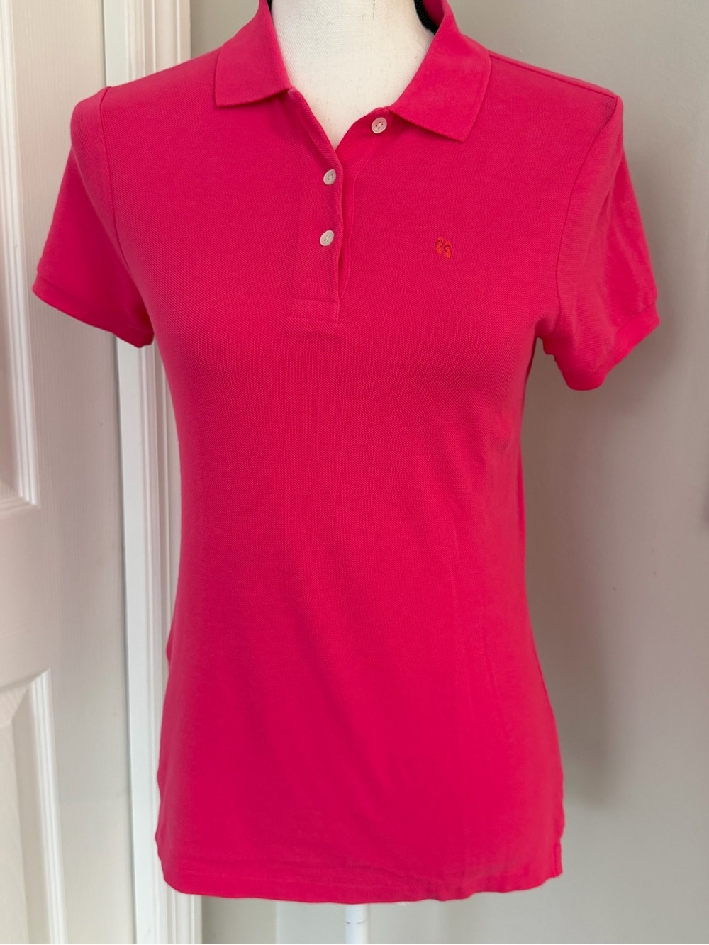 J. CREW Women's Pink Short Sleeve Slim Fit Polo Size-Small